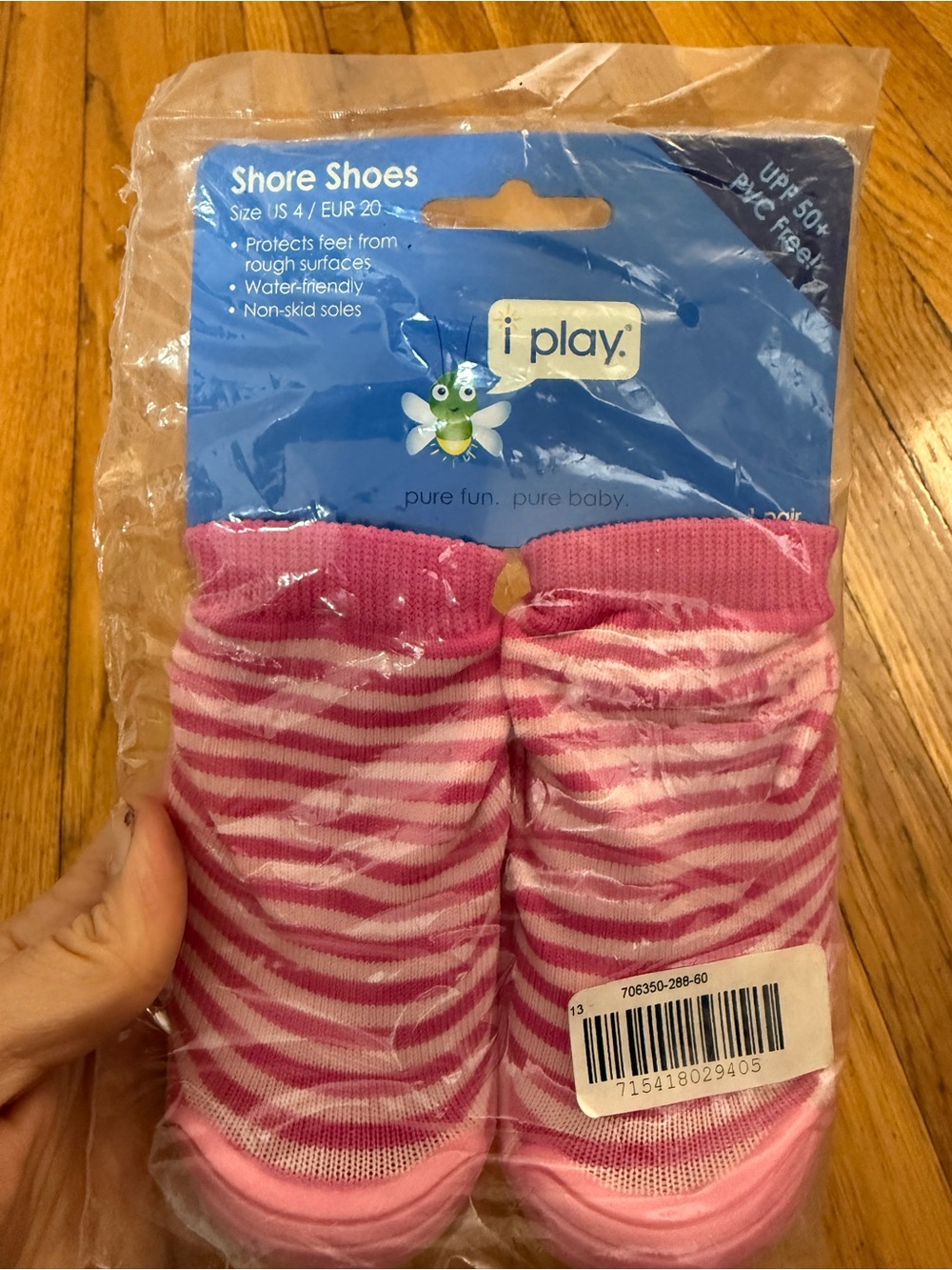 i play. Pink White Striped Kids Shore Socks